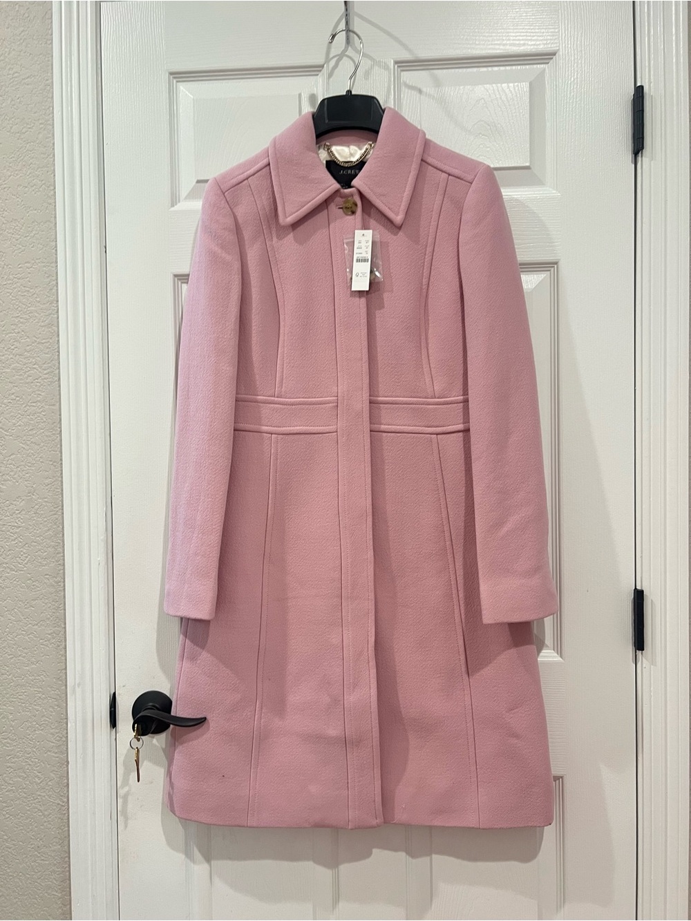 NEW J. Crew Italian Double Cloth Wool Lady Coat Pink Thinsulate Size 6T Tall